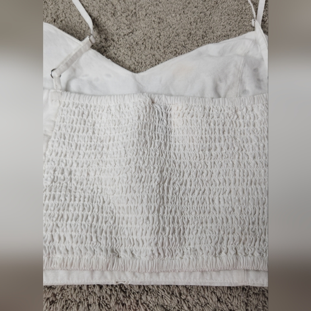 Women's Eyelet Bra Tank Top - Universal Thread White XL - Picture 8 of 9